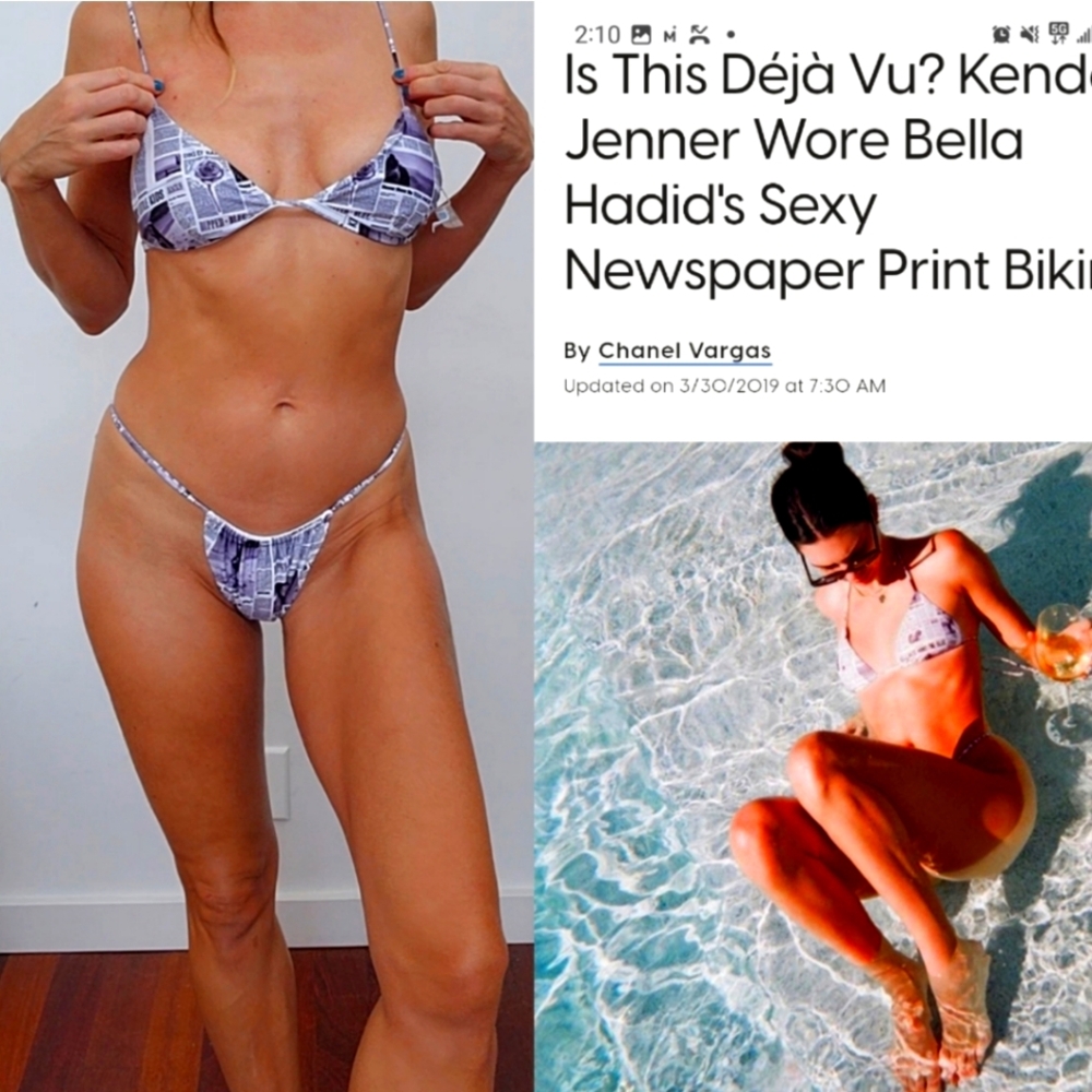 Dipped in Blue SET: kendall bella newspaper bikini 2 Piece s/m